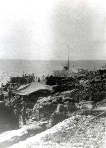 Wireless Station and Dugouts, ANZAC.  copy from Alexander Turnbull Library