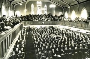 'Fathers and Brethren' listening attentively at the General Assembly, 1952